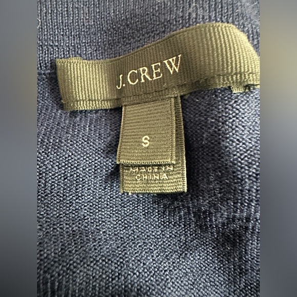 J. Crew Navy Blue Merino Wool Wrap Sweater size Small - Picture 7 of 9
